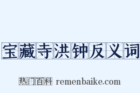 宝藏寺洪钟反义词是什么意思的图片
